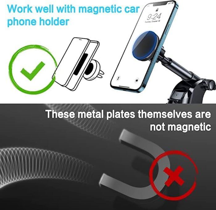 Plaques De Métal Lot De 10 Pour Support Téléphone Voiture Magnétique, Plaque De Métal Mince Avec