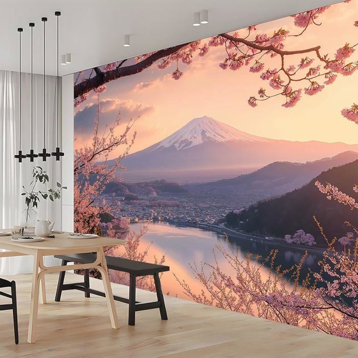Papier Peint Panoramique Cerisier Japonaisnull