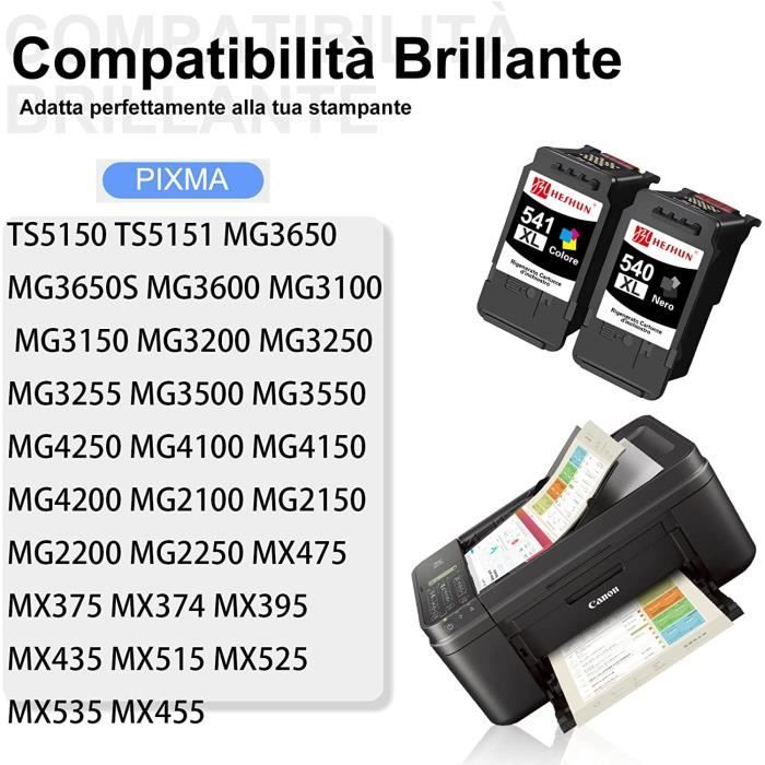 Compatible Canon 540 541 xl pour Canon Pixma MG4250 MG3550 MG3650 MX475  MG3150 MG3600 - Cdiscount Informatique