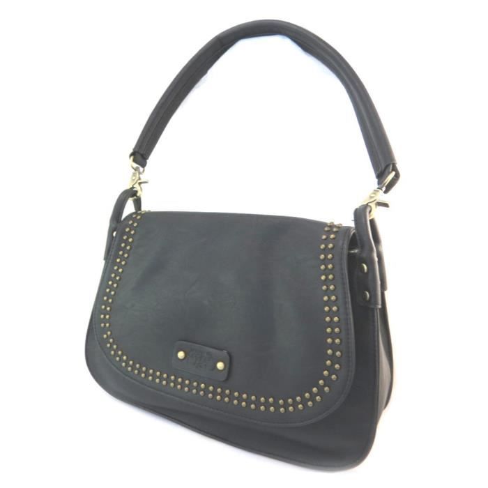 Sac bandouli re Le Temps des Cerises noir vintage 34x24.5x10.5