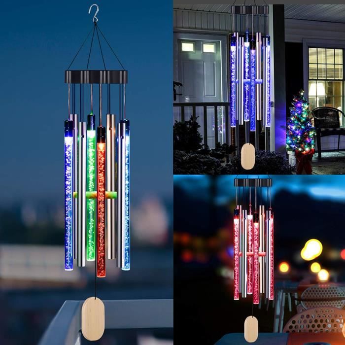 Carillon à Vent De Noël Vintage 40 Cm - Perles Colorées, Clochettes, Corde De Chanvre, Déco Intérieur/extérieur