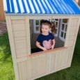 KIDKRAFT - Maisonnette cabane en bois Cooper - 100 % cèdre - 5 fenêtres - Porte avec aimant - Beige et bleu-2