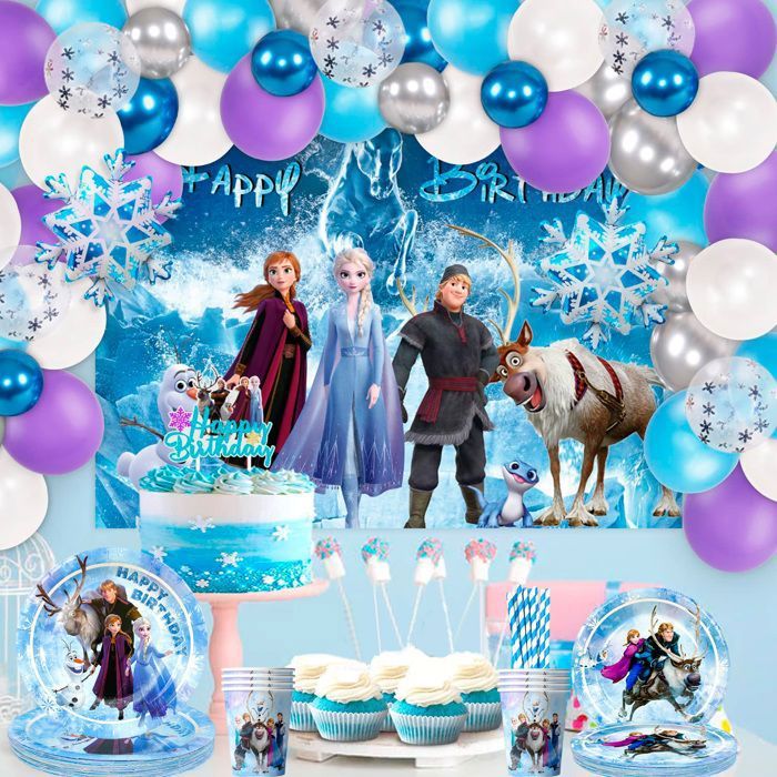 Kit 100 Pièces Décoration Anniversaire Enfant - Ballons, Vaisselle, Nappe, Cupcake Toppers - Tout Inclus ! - 3
