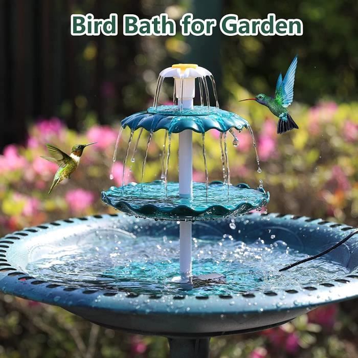 Green-7.5W)– bain d'oiseaux à 3 niveaux avec pompe solaire de 2.5W,  fontaine solaire détachable pour bricolage et adapté au bain d' - Cdiscount  Jardin