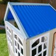 KIDKRAFT - Maisonnette cabane en bois Cooper - 100 % cèdre - 5 fenêtres - Porte avec aimant - Beige et bleu-3
