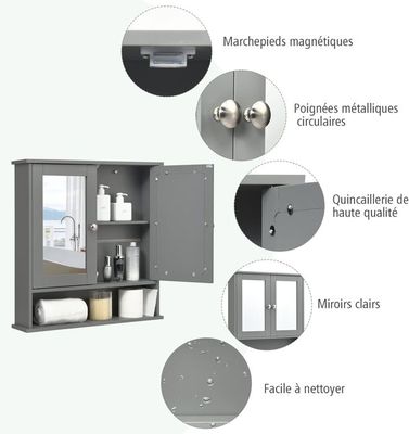 Ebern Designs Armoire à pharmacie, armoire de rangement murale pour salle de bain, armoire Ebern Designs Armoire à pharmacie, armoire de rangement murale pour salle de bain, armoire