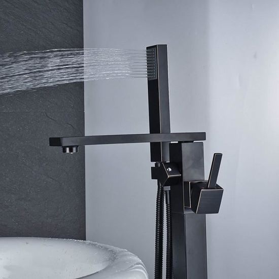 Rozin Robinet de baignoire classique avec douchette et robinetterie de salle de bain Noir
