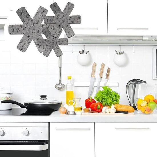 Porte-casseroles 3 En 1 Réglable – Support Acier Inoxydable Noir – Détachable