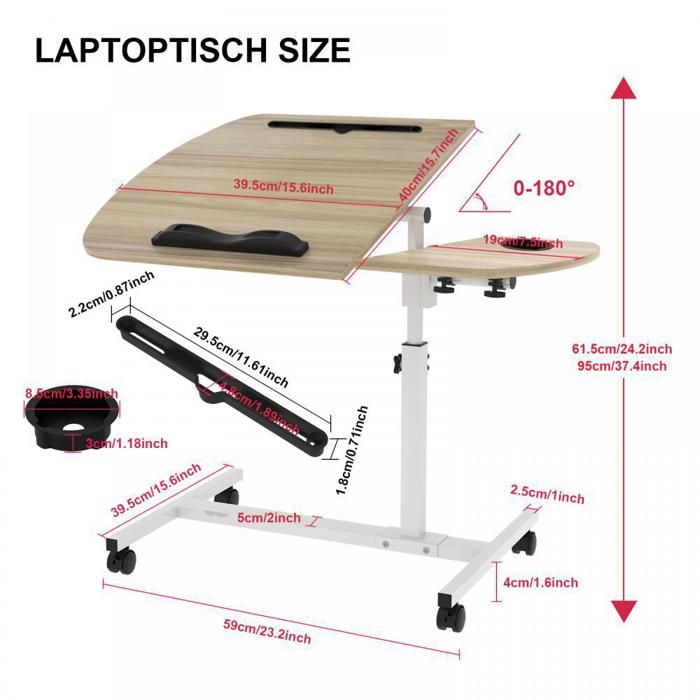 GIANTEX Bureau pour ordinateur, bureau PC avec étagère porte clavier, tiroir profond et étagère réglable, table de bureau multifonction pour bureau