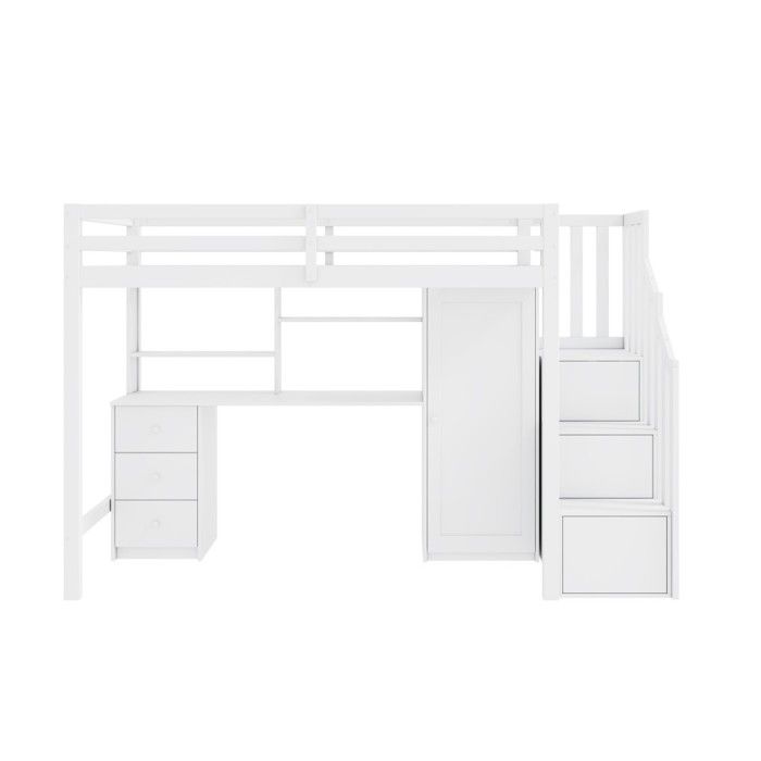 Lit mezzanine multifonctionnel, lit enfant, avec espace de rangement Lit mezzanine multifonctionnel, lit enfant, avec espace de rangement