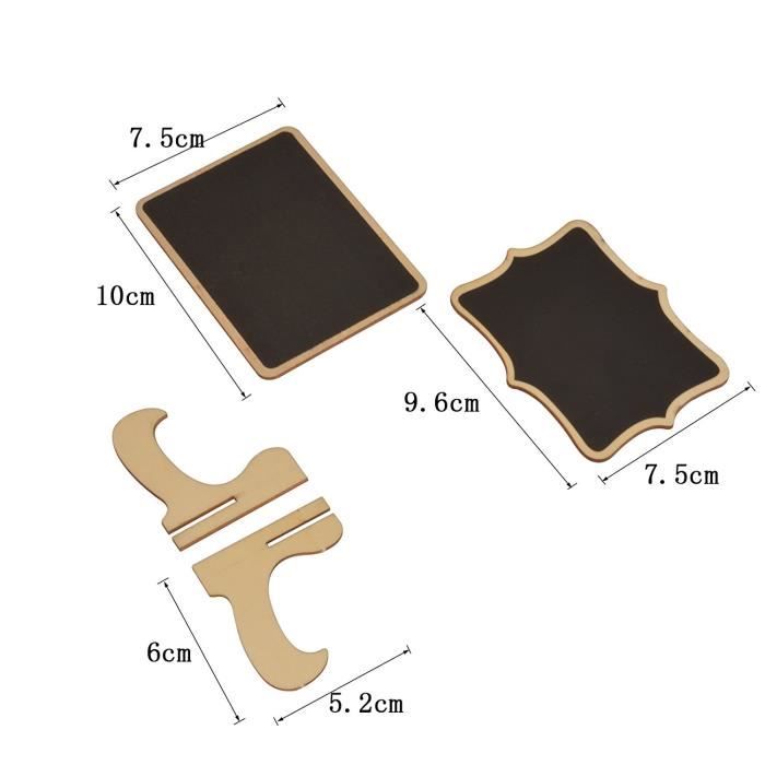 24 Mini Ardoises Avec Supports - Pour étiquettes De Prix, Mariage, Boulangerie, école (10x7,5 Cm)