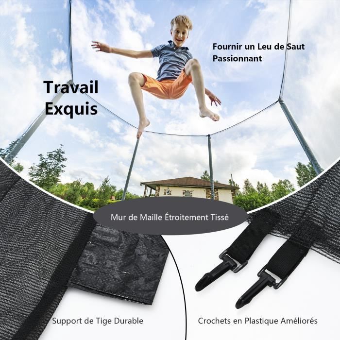 Filet De Trampoline De Rechange Filet De Sécurité Filet De Trampoline Résistant Aux UV Protection Pour Trampoline 305cm 185cm 6 Poles 87254191