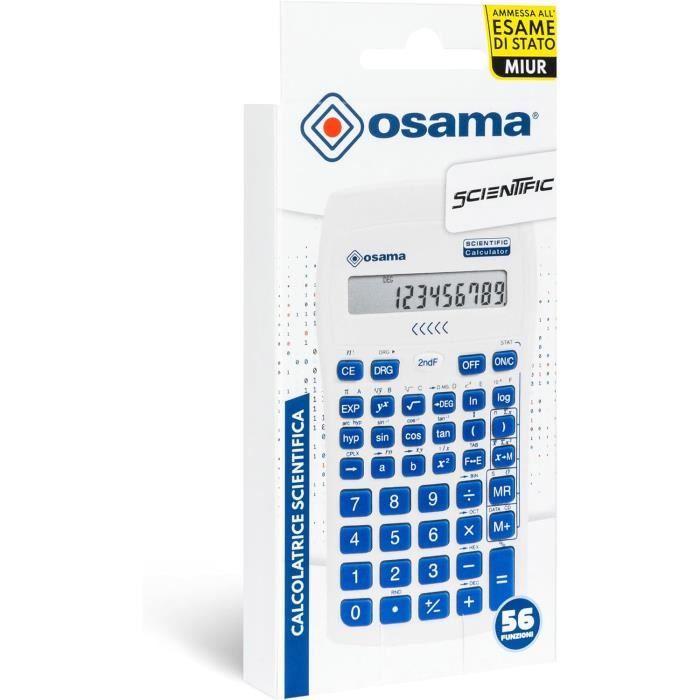Calculatrice Scientifique Osama 56 Fonctions – Idéale Lycée, Études Supérieures, Examens & Bureau, Avec Étui Noir