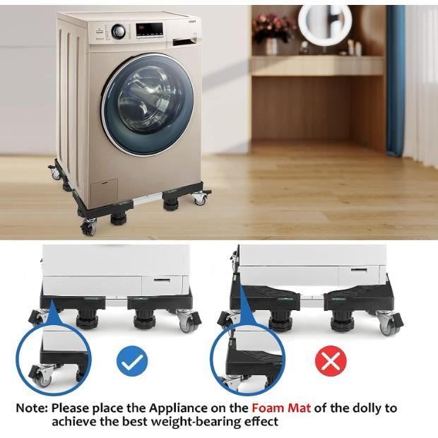 ML-Design - Socle machine à laver double avec étagère base sèche