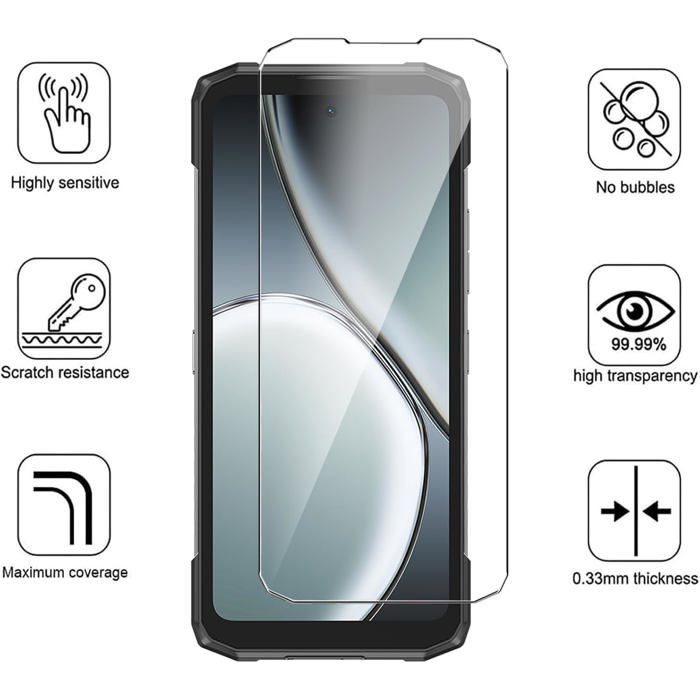 Custodia Per Doogee Blade20 Play Con Supporto Anello 360° + 2 Vetri Temperati – Copertura Trasparente