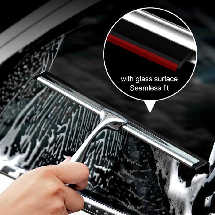 Raclette De Douche 2 En 1 Avec Housse Microfibre 23 Cm - Nettoyeur Hygiénique Pour Parois, Vitres Voiture & Fenêtres
