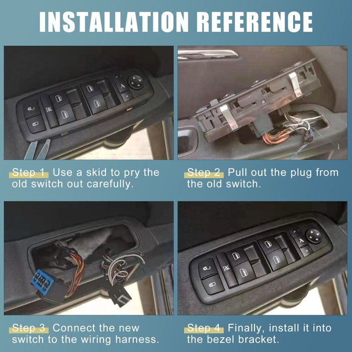 Interrupteur Lève-vitre Électrique Pour Ford Fiesta VI (2009) – Remplacement 8A6T-14529-AA
