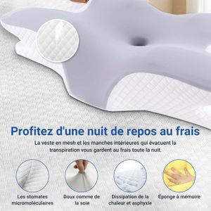 Elviros Oreiller Orthopédique 2 En 1 En Mousse à Mémoire De Forme Pour Douleurs Au Cou