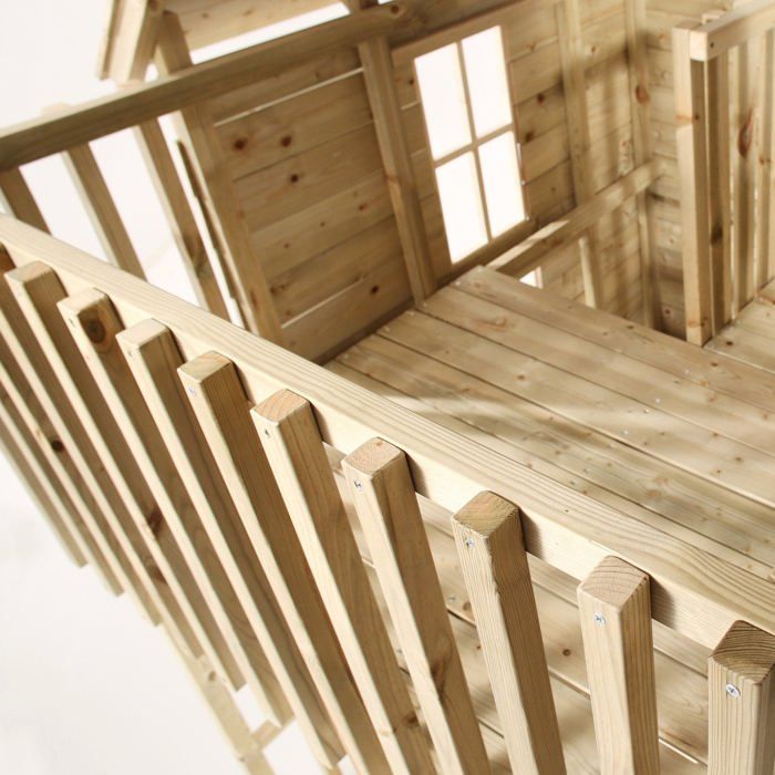 Cabane pour enfant en bois avec toboggan et balançoires – Valli 3 - Zwerkules