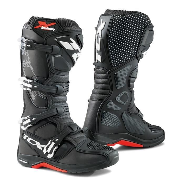 TCX Bottes Moto Helium Michelin Noir Blanc et Rouge