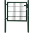 #6012 Portillon Grillage Portail de clôture Professionnel - Porte de jardin Acier Vert 103x150 cm Parfait-0
