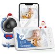 BOIFUN 1080P 5" Babyphone Caméra, PTZ 350°Camera Bebe Surveillance des Mouvements & Détection du Son, Baby Phone avec Smartphone-0