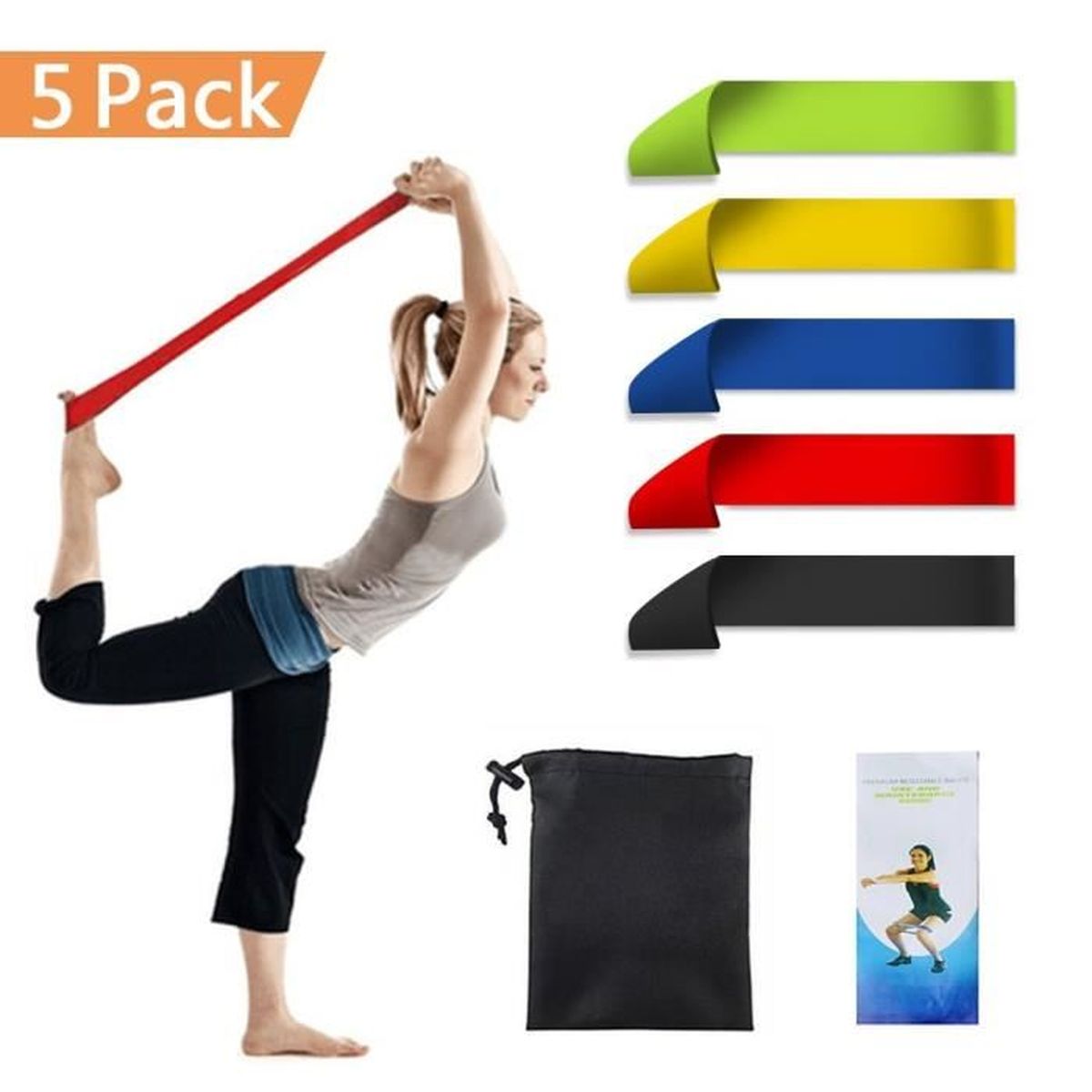 Bandes De Résistance Tube Poignet Entraînement Moyen Cheville tubes lourds Pilates Yoga Bleu