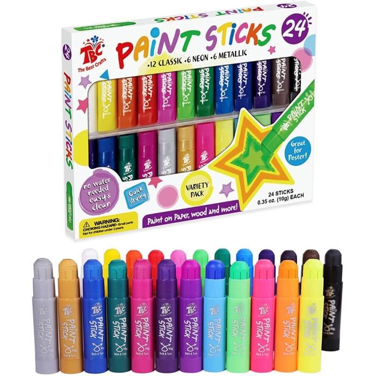 24 Couleurs Crayon de Couleurs Non Toxiques Sûr Lavable pour Bébés Enfants Crayons de couleur pour enfants 