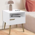 IDMARKET Lot de 2 tables de chevet HELSINKI scandinaves 1 tiroir avec niche blanc