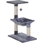 PawHut Arbre à chat 3 griffoirs grattoirs sisal naturel plateforme hamac et boule suspendue dim. 50L x 36l x 70H cm peluche courte
