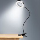 WATERPULSE Lampe de Bureau LED Clip Lampe de Lecture Réglable à 360 Degrés 3 Températures Couleur Gradation Continue 48 Perles Lampe Noir