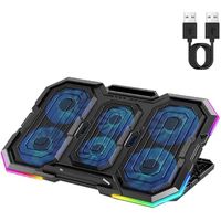 support ventilé refroidisseur pc RGB Gamer Refroidisseur Ordinateur Portable 12" à 17"  - 6 Ventilateurs - Contrôleur LCD - 12" à 17