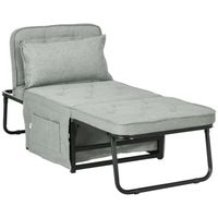 Fauteuil chaise longue lit po 180x64x40cm Gris