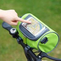 Sac/Sacoche Vélo Guidon VTT  étanche Porte-bagages Téléphone Smartphone écran Tactile Porte-bagages Multifontions pour Cyclisme Vert