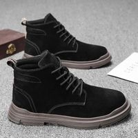 BASKET Homme - Chaussures montantes en cuir de porc - noir QB™