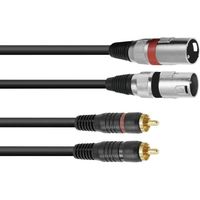 Câble adaptateur XLR [2x XLR mâle 3 pôles - 2x Cinch-RCA mâle] Omnitronic 3022522D noir 3.00 m