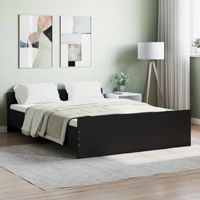 vidaXL Cadre de lit avec tête de lit-pied de lit noir 140x190 cm 3203783