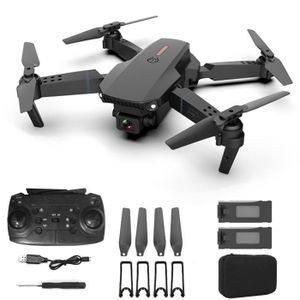 DRONE 2xpiles noir-Drone pliable E88 Pro avec caméra hau