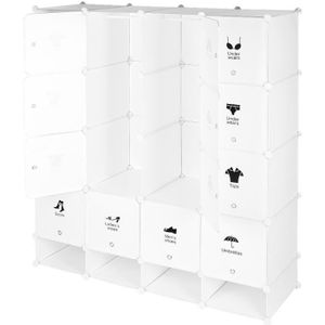 Armoire Penderie Portable Storage Modulable Meuble Etageres De