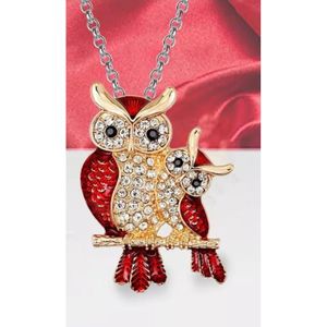 Collier Pendentif Chouette/hibou En Cristaux Autrichiens - Couleur Bleu Azur, Marque Coquelicot Et Coccinelle - Neuf Avec étiquettes