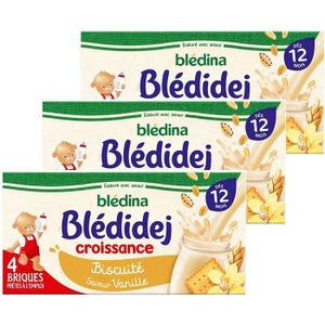 Blédina Blédidej, Céréales bébé Lactées, Dès 6 Mois, 250ml (4 briques) -  Pack de 3