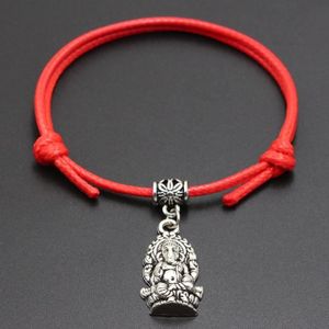 MAILLE - CHAÎNE Red -Bracelet à cordon en fil rouge,pendentif élép