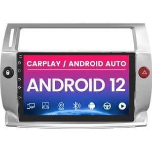 AUTORADIO AWESAFE Autoradio Android 12 pour Citroen C4 2004-2009 (2Go + 32 Go)avec Carplay GPS WiFi USB SD Bluetooth Android Auto