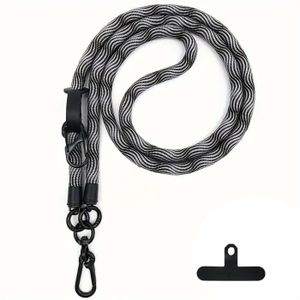 Sangle Et Support Téléphone Pour Doogee S41 Pro - Noire - Avec Mousqueton