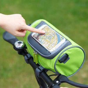 PANIER - SACOCHE VÉLO Sac/Sacoche Vélo Guidon VTT  étanche Porte-bagages Téléphone Smartphone écran Tactile Porte-bagages Multifontions pour Cyclisme Vert