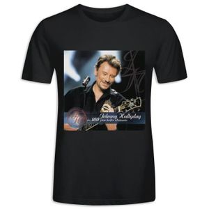 T-shirt Johnny Hallyday - Vintage Concert Lecteurs Progres - Noir Taille XL - Occasion Bon état