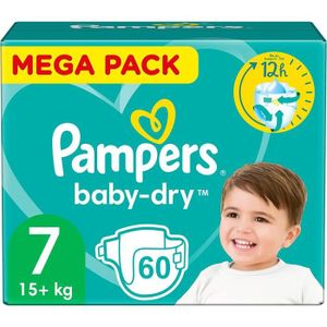 COUCHE PAMPERS BABY-DRY TAILLE 7 60 COUCHES