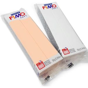 PATE POLYMÈRE FIMO Soft 350g Polymer Modelling Clay - Oveake Clay - White and Flesh Set43
