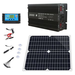 Kit Panneau Solaire Voiakiu 3000W - Onduleur + Contrôleur 30A + Panneau 18W - Pour Camping-car
