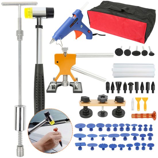 Marteau De Débosselage 2 En 1 Avec Fil, Plaque De Débosselage Avec LED USB, Pour Les